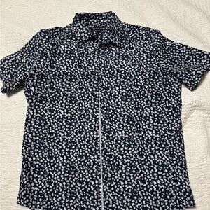 Michael Kors Navy and White Casual Shirt